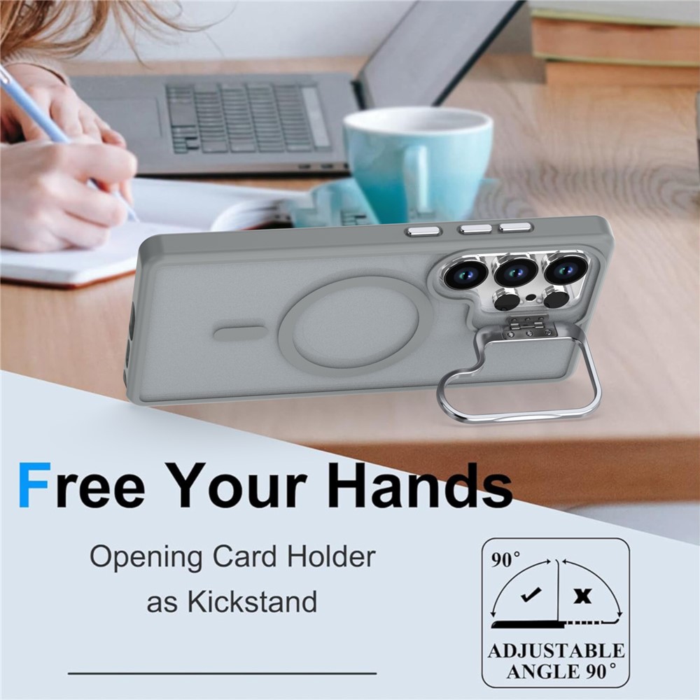 Samsung Galaxy S25 Ultra - Foldable Kickstand Matte TPU Grey - 2