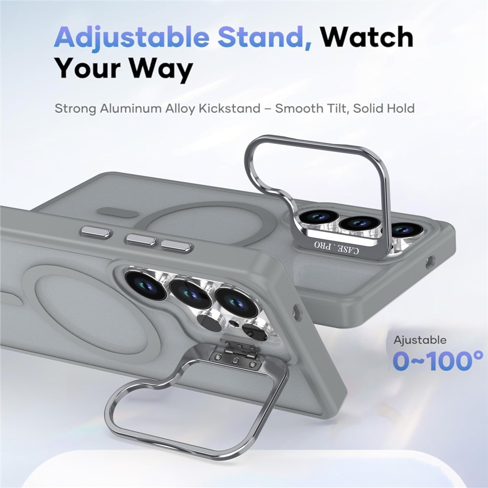 Samsung Galaxy S25 Ultra - Foldable Kickstand Matte TPU Grey - 3