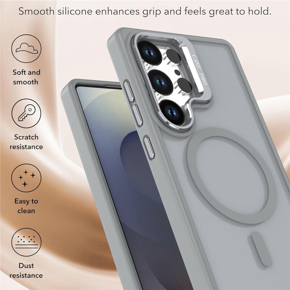Samsung Galaxy S25 Ultra - Foldable Kickstand Matte TPU Grey - 4