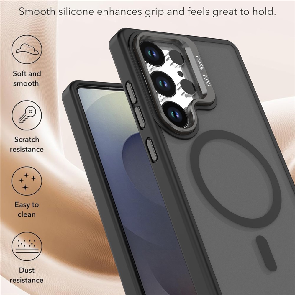 Samsung Galaxy S25 Ultra - Foldable Kickstand Matte TPU Black - 4