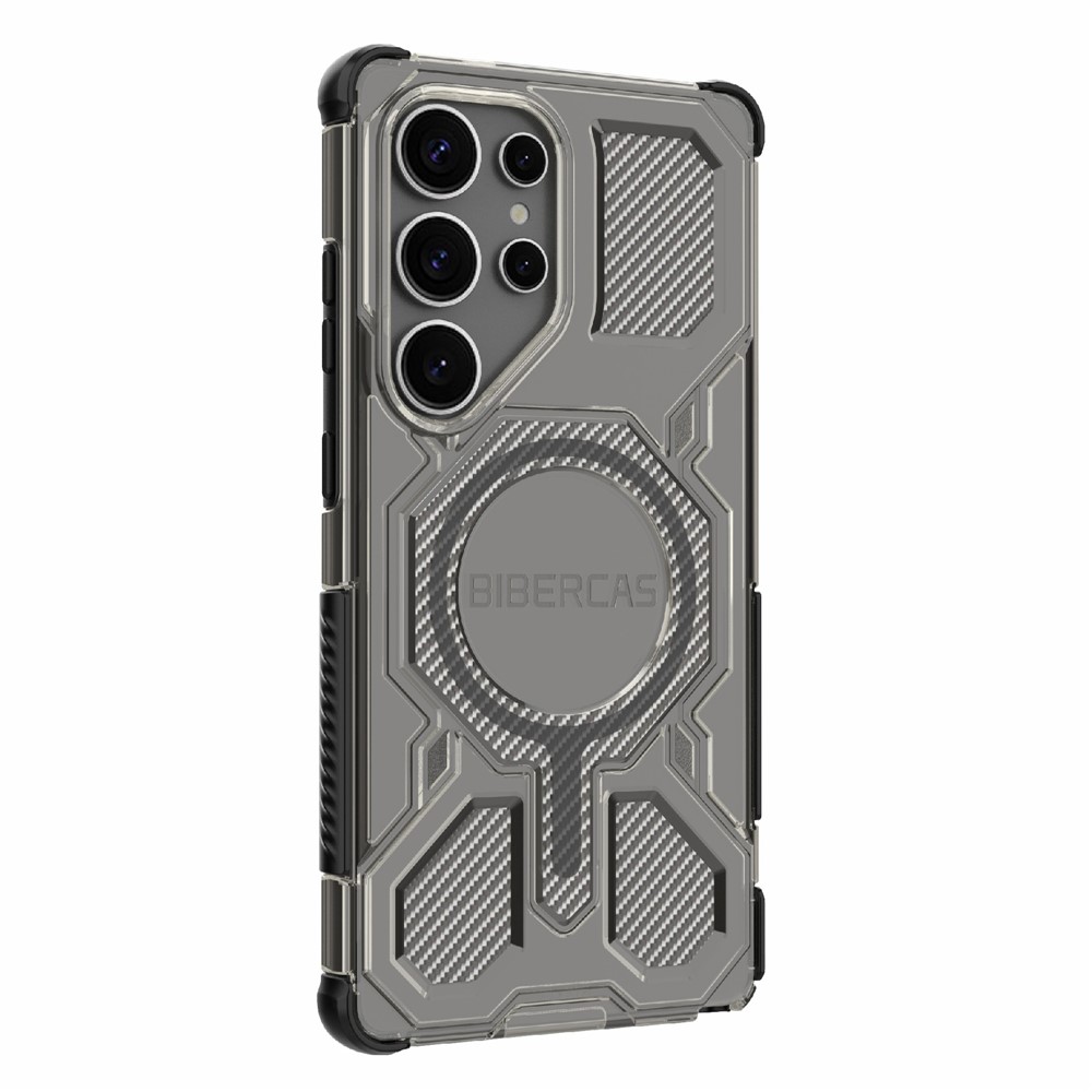 Samsung Galaxy S25 Ultra - BIBERCAS Transparent Series Cover Black - 3