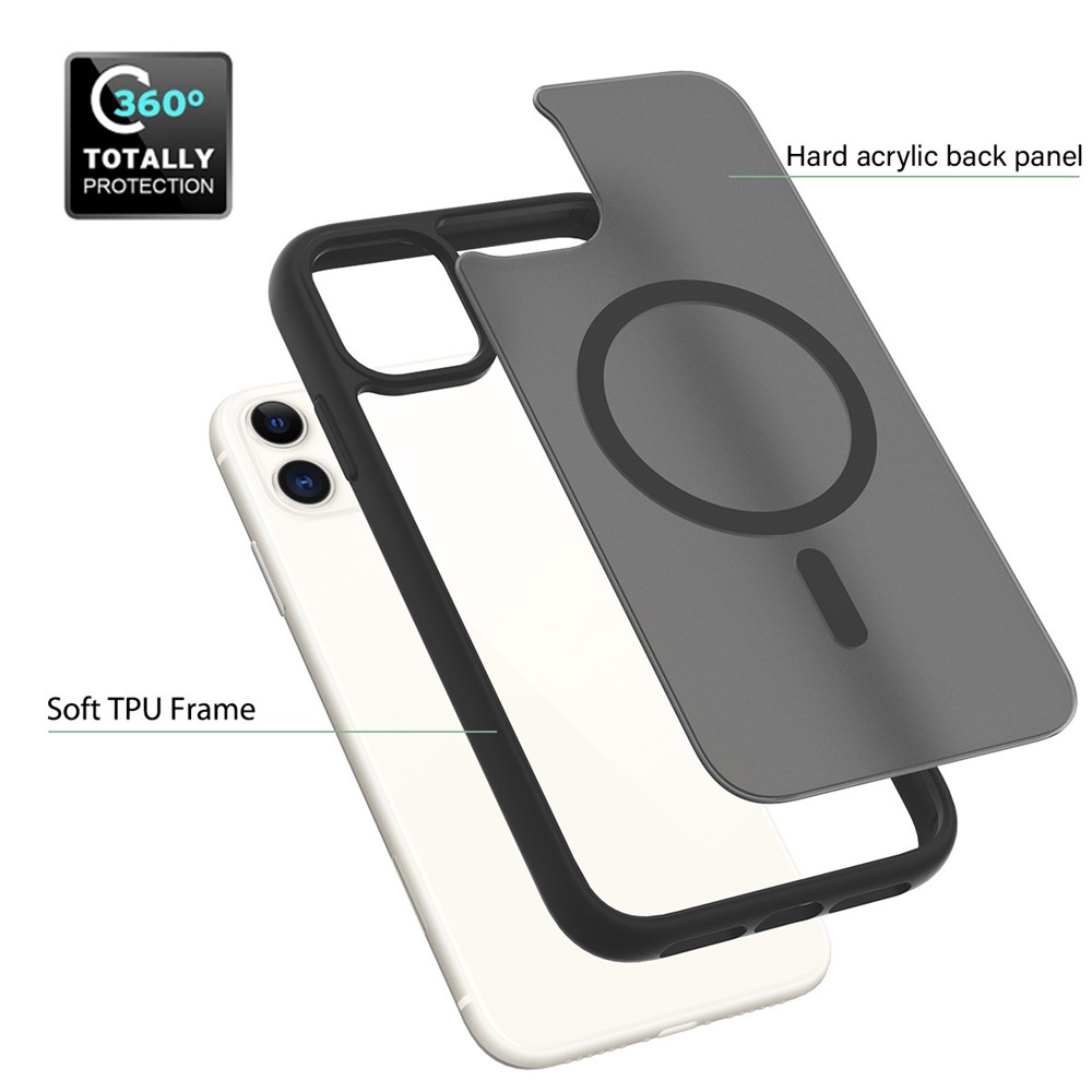 iPhone 11 - TPU Acrylic With MagSafe Black - 4
