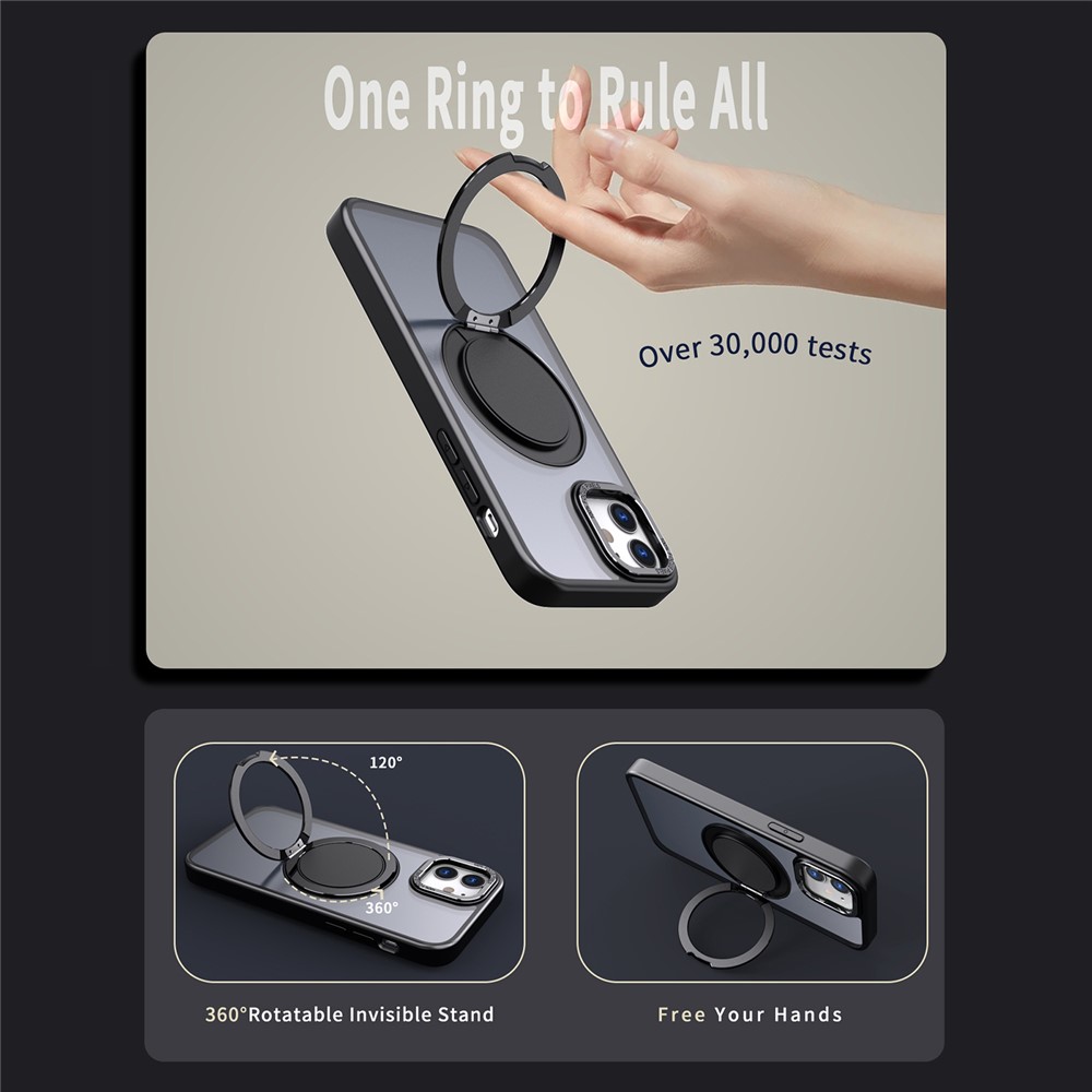 iPhone 11 - Case Ring Holder Kickstand Black - 4