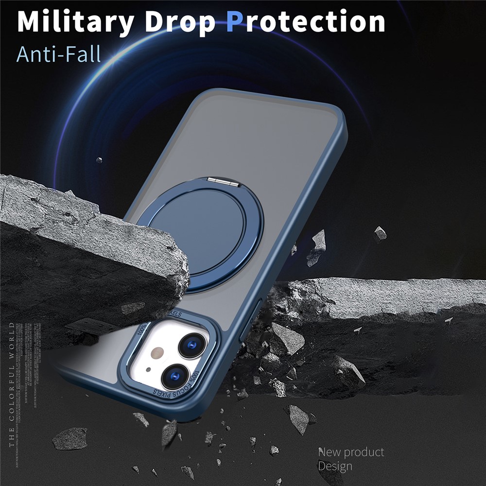 iPhone 11 - Case Ring Holder Kickstand Navy Blue - 3