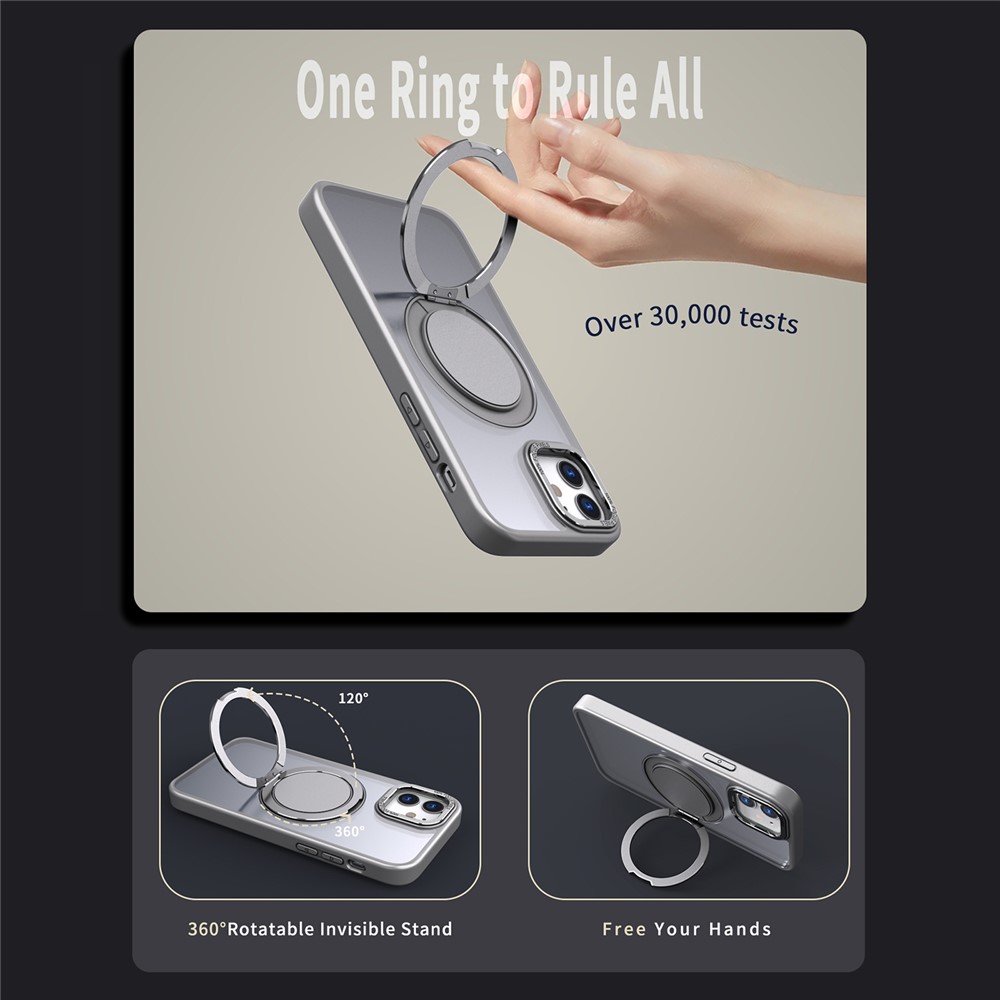iPhone 11 - Case Ring Holder Kickstand Grey - 4