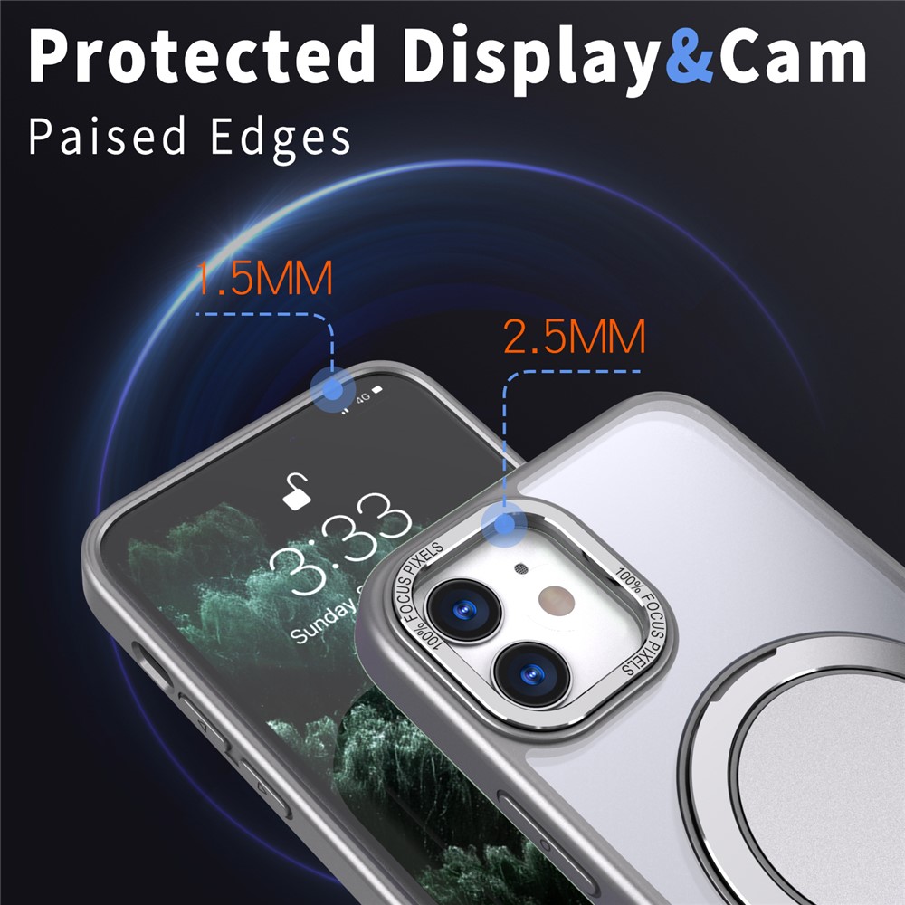 iPhone 11 - Case Ring Holder Kickstand Grey - 5