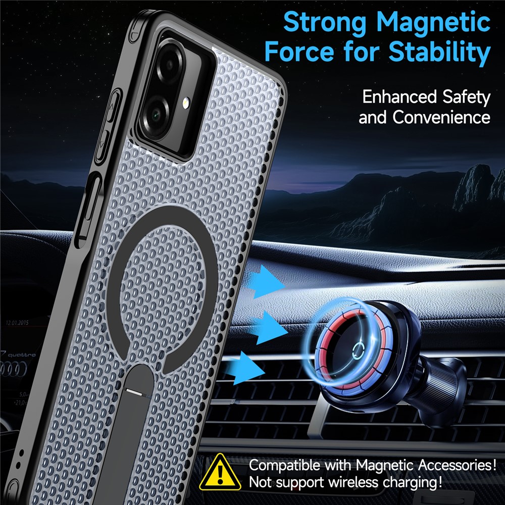 Samsung Galaxy A07 - Magnetic Kickstand Grid Black - 2