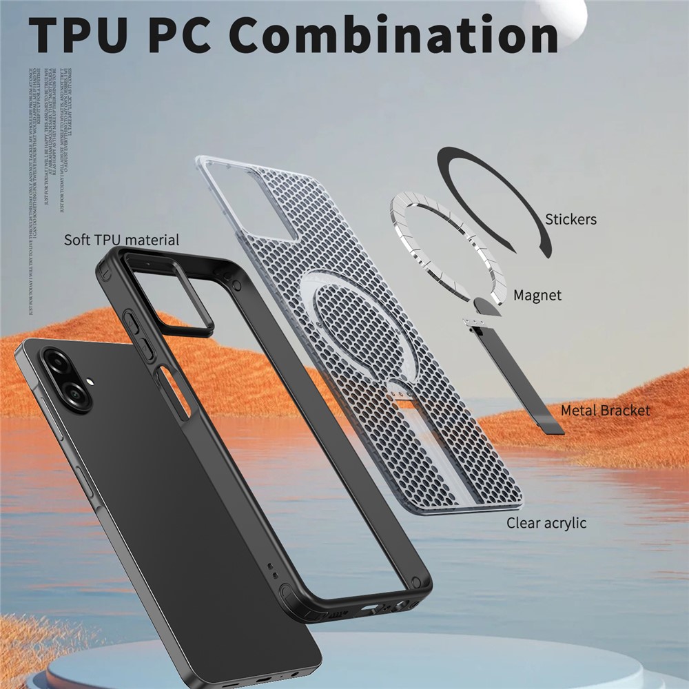 Samsung Galaxy A07 - Magnetic Kickstand Grid Black - 5