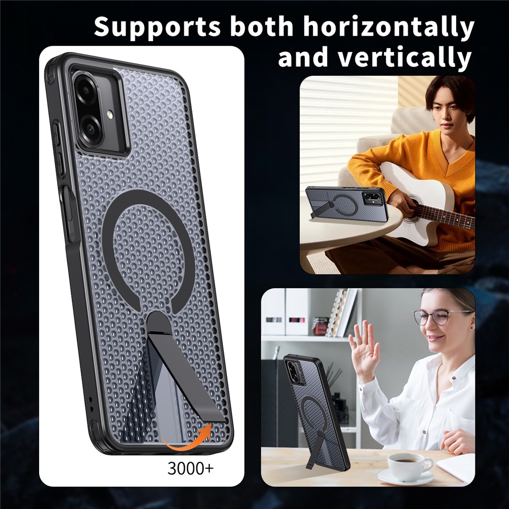 Samsung Galaxy A07 - Magnetic Kickstand Grid Black - 6