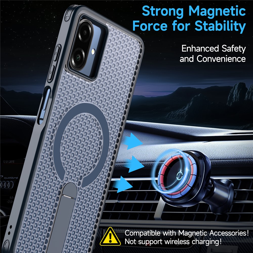 Samsung Galaxy A07 - Magnetic Kickstand Grid Blue - 2