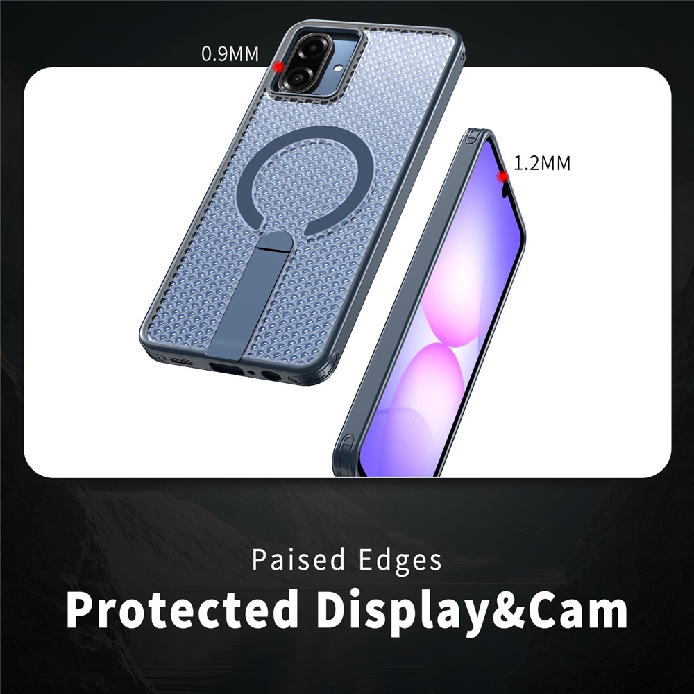 Samsung Galaxy A07 - Magnetic Kickstand Grid Blue - 4