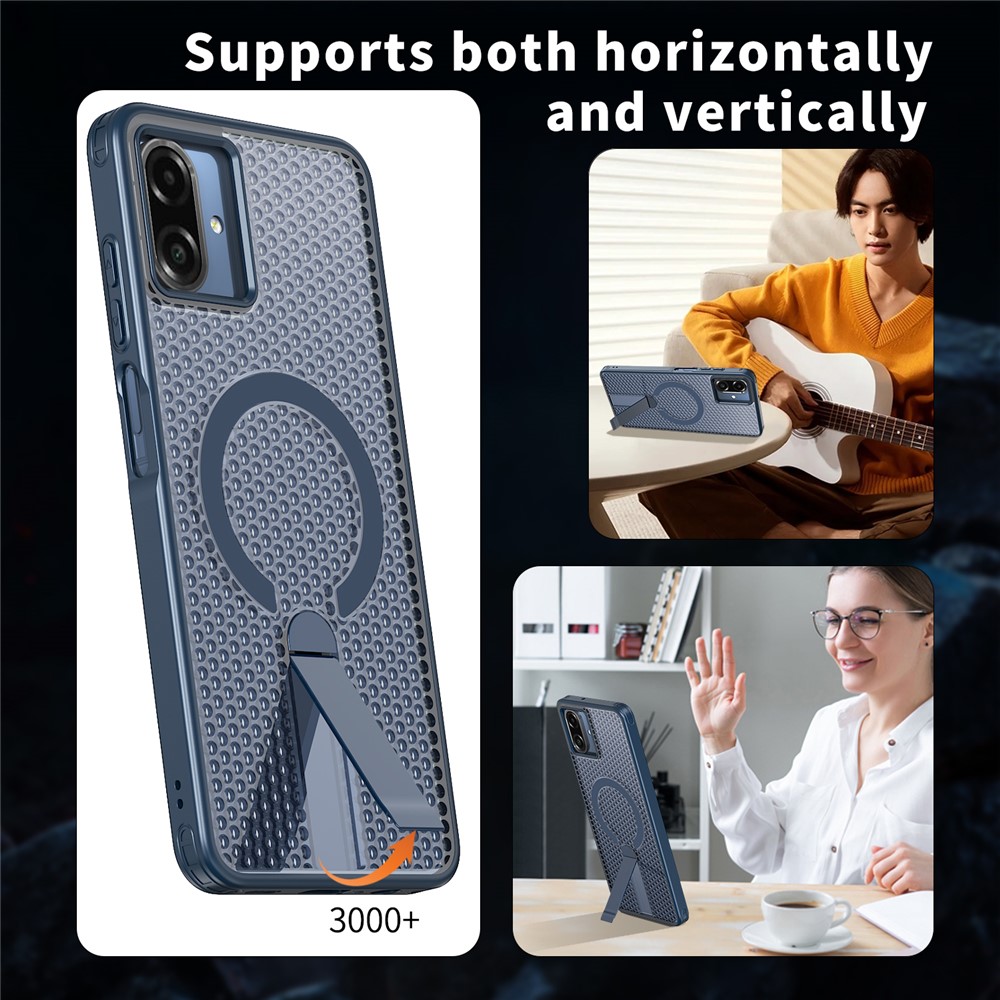 Samsung Galaxy A07 - Magnetic Kickstand Grid Blue - 6