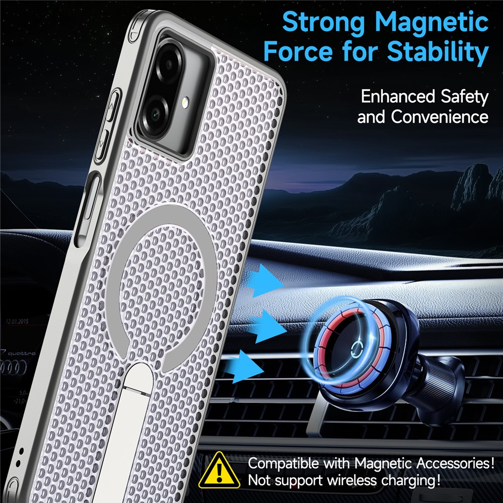 Samsung Galaxy A07 - Magnetic Kickstand Grid Titanium Grey - 2