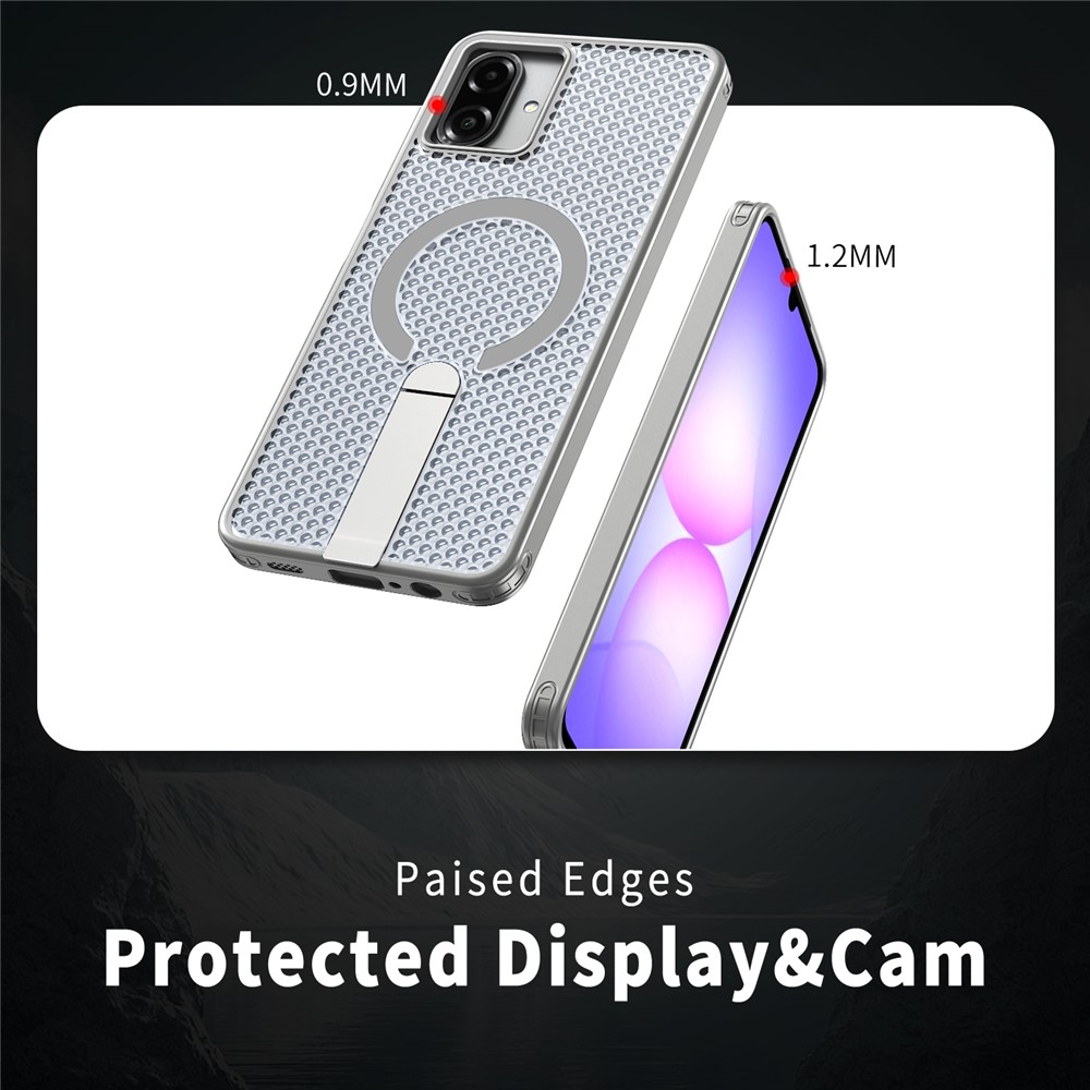 Samsung Galaxy A07 - Magnetic Kickstand Grid Titanium Grey - 4