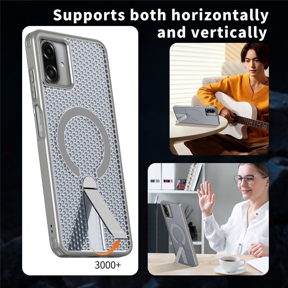 Samsung Galaxy A07 - Magnetic Kickstand Grid Titanium Grey - 6