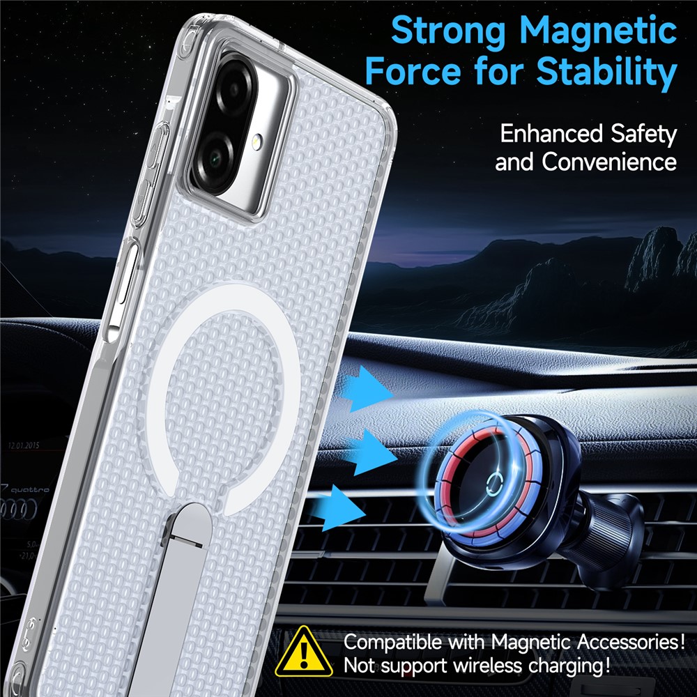 Samsung Galaxy A07 - Magnetic Kickstand Grid Transparent - 2