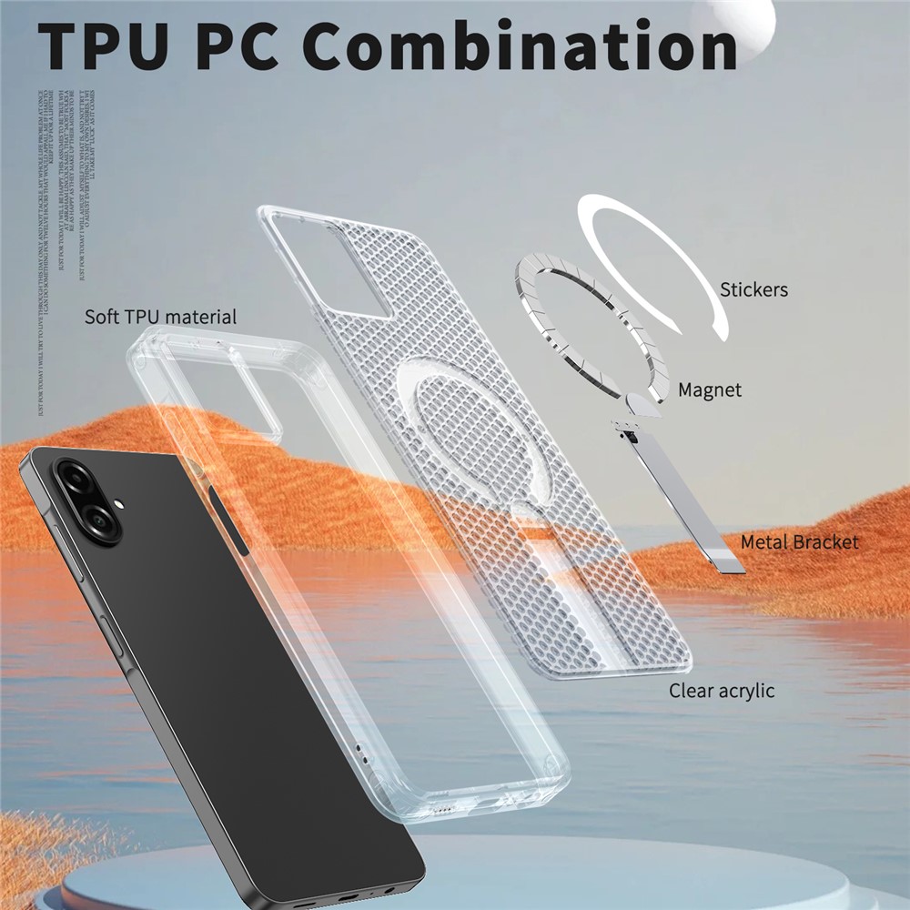 Samsung Galaxy A07 - Magnetic Kickstand Grid Transparent - 5