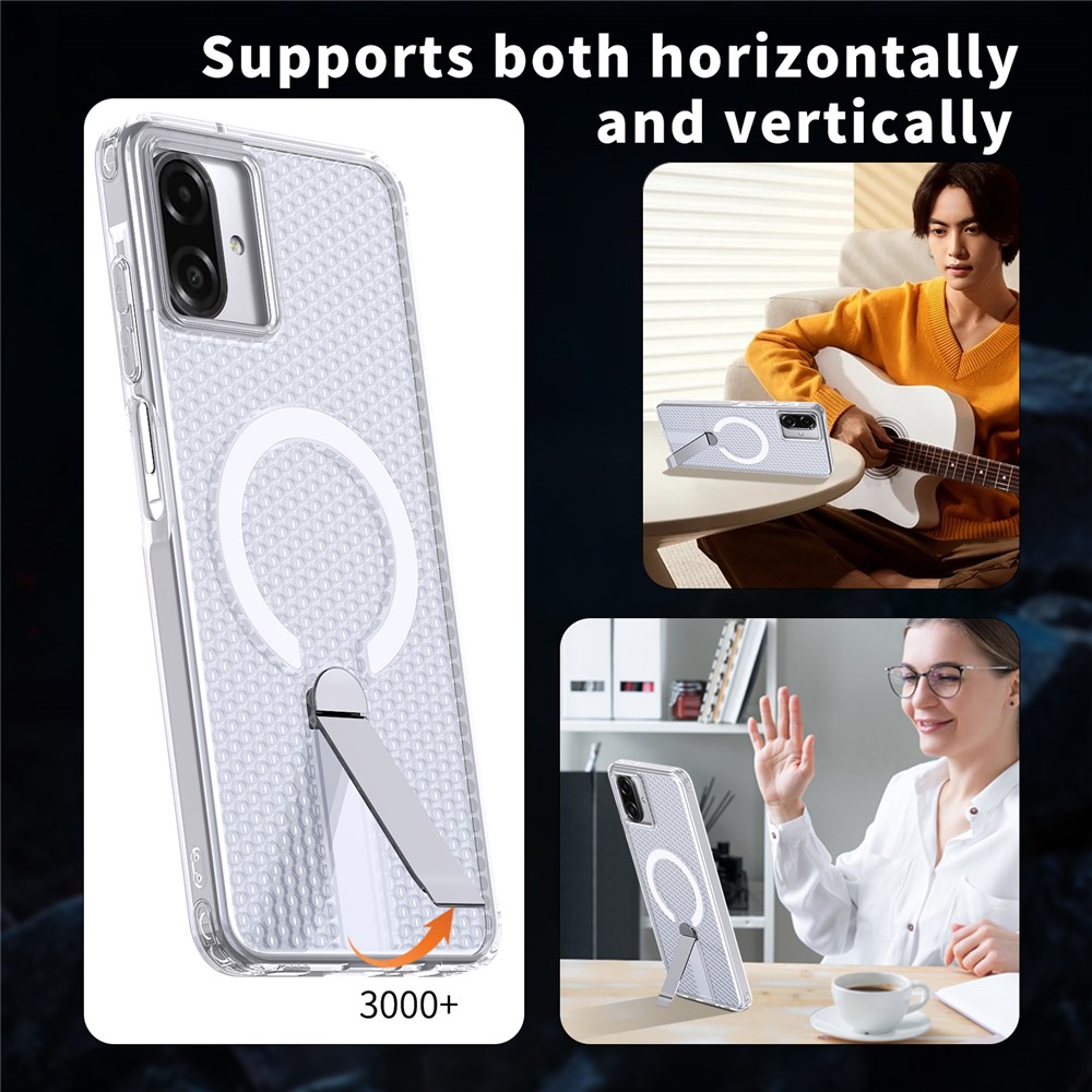 Samsung Galaxy A07 - Magnetic Kickstand Grid Transparent - 6