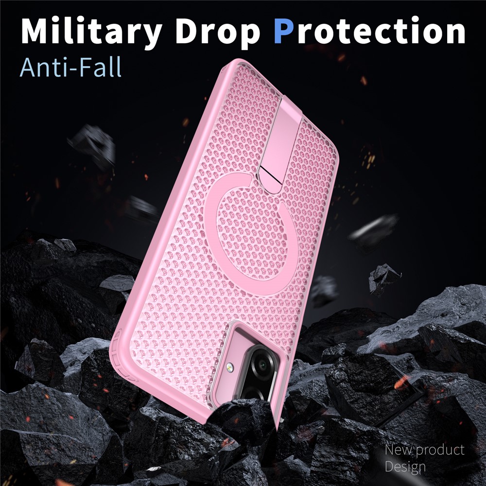 Samsung Galaxy A07 - Magnetic Kickstand Grid Pink - 3