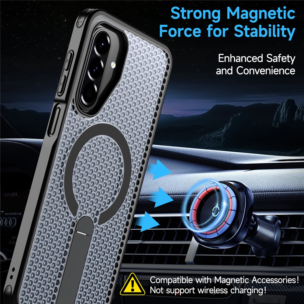 Samsung Galaxy A17 - Magnetic Kickstand Grid Black - 2