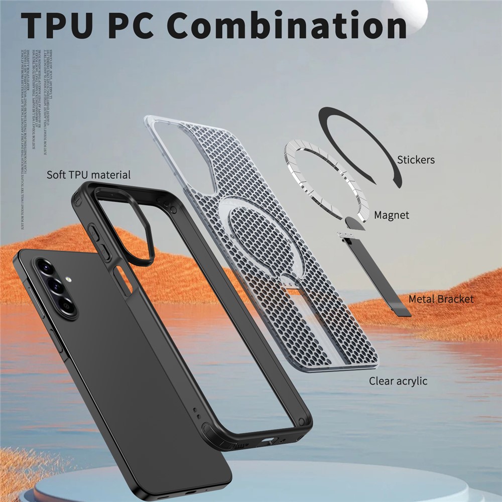 Samsung Galaxy A17 - Magnetic Kickstand Grid Black - 5