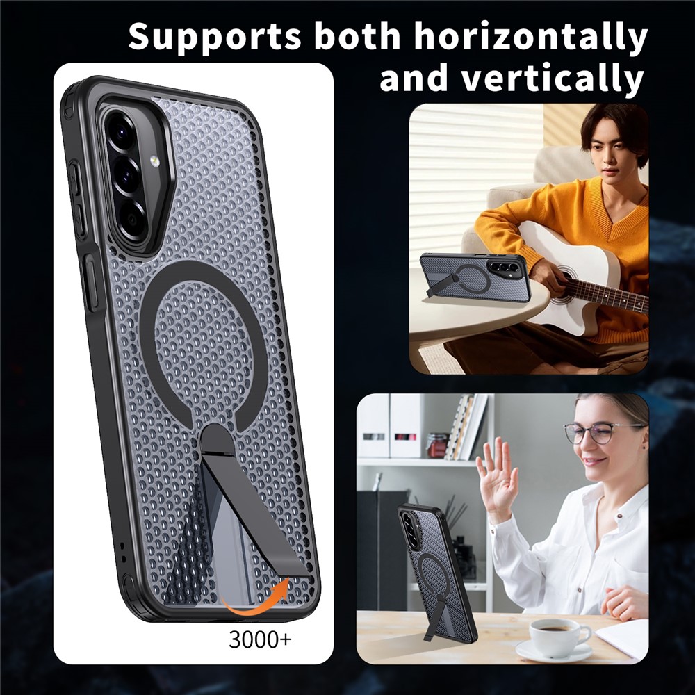 Samsung Galaxy A17 - Magnetic Kickstand Grid Black - 6
