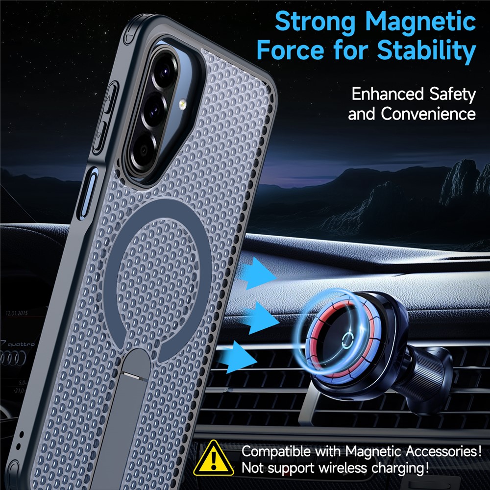 Samsung Galaxy A17 - Magnetic Kickstand Grid Blue - 2