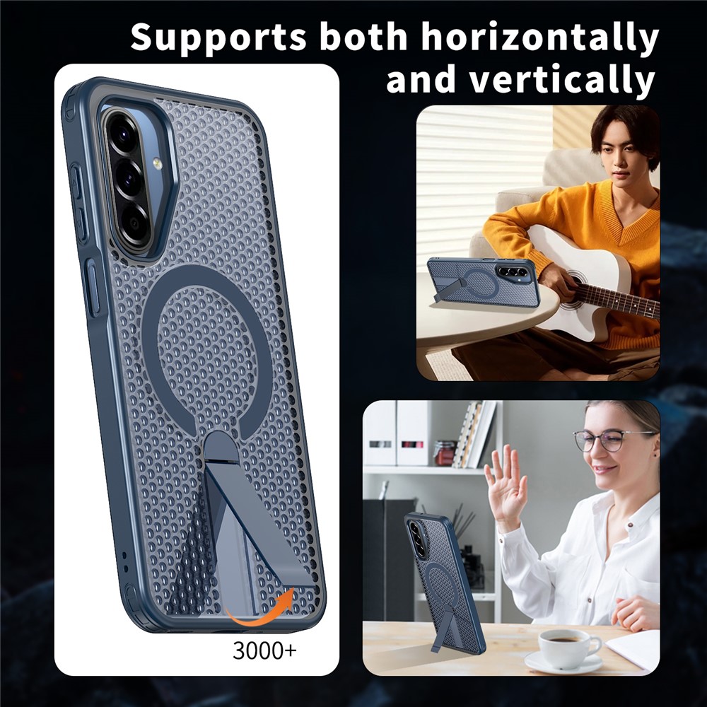 Samsung Galaxy A17 - Magnetic Kickstand Grid Blue - 6