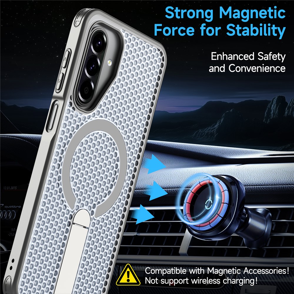 Samsung Galaxy A17 - Magnetic Kickstand Grid Titanium Grey - 2