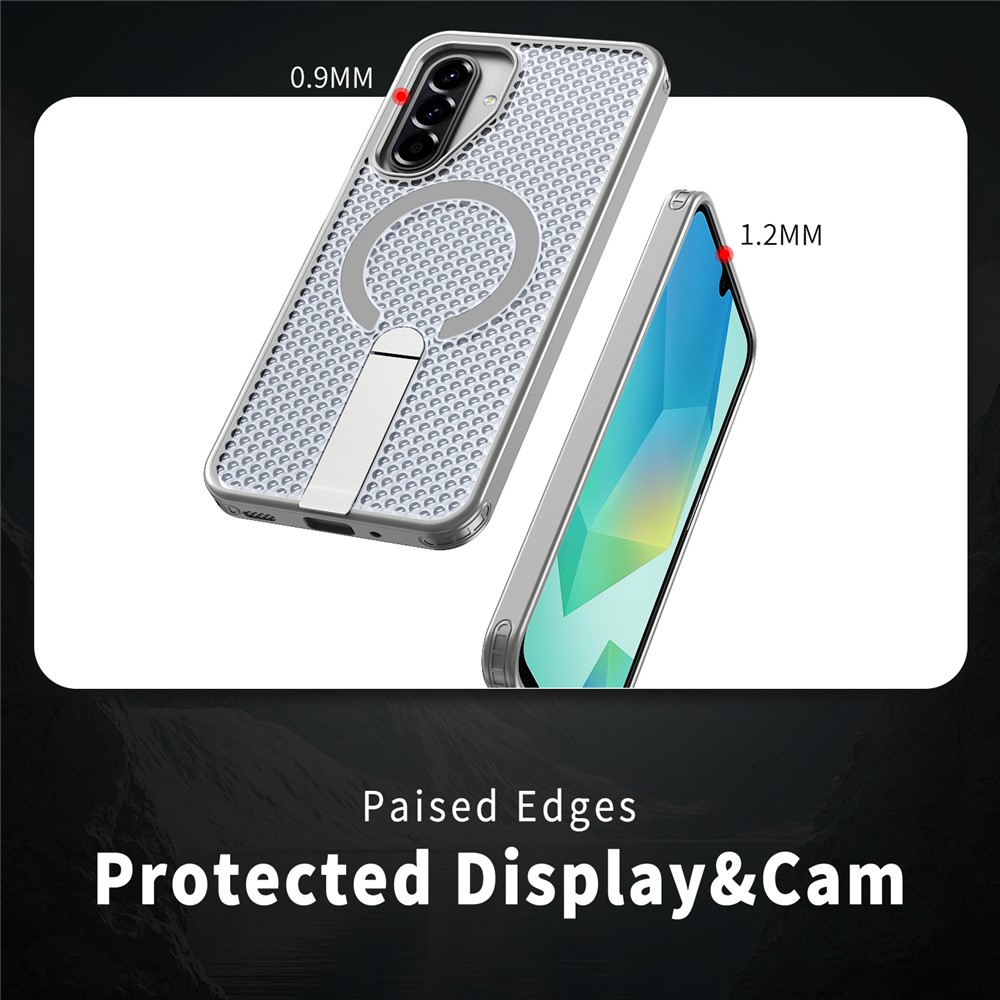 Samsung Galaxy A17 - Magnetic Kickstand Grid Titanium Grey - 4