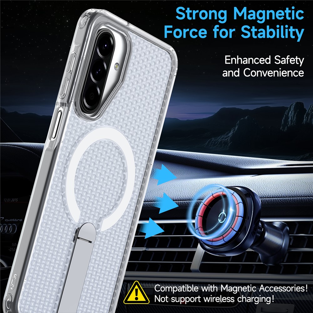 Samsung Galaxy A17 - Magnetic Kickstand Grid Transparent - 2