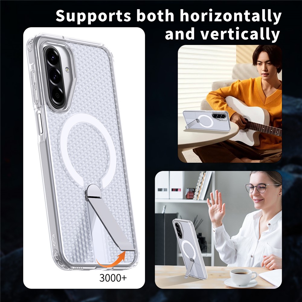 Samsung Galaxy A17 - Magnetic Kickstand Grid Transparent - 6