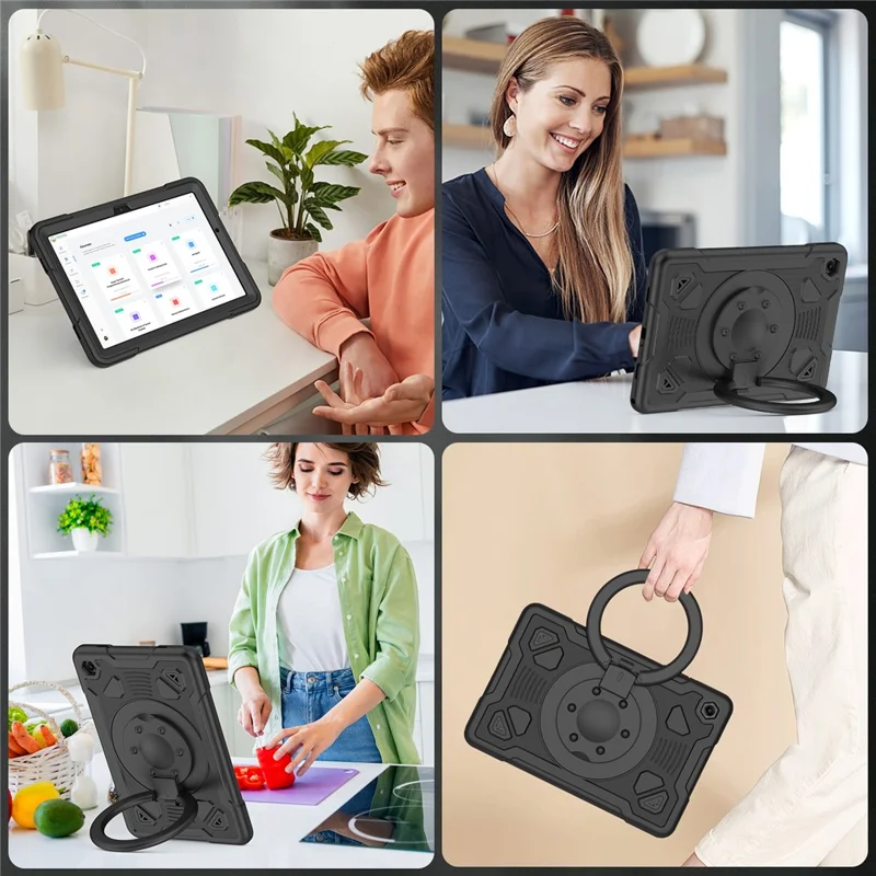 Samsung Galaxy Tab A9/A11 - Shockproof With Handle Strap Black - 6