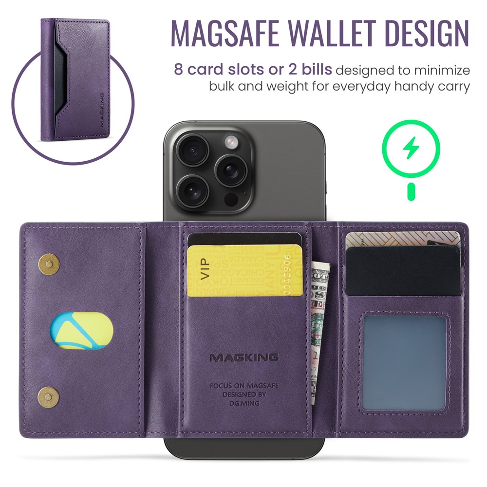 Wallet Bag - RFID Magnetic MagSafe Holder Purple - 4