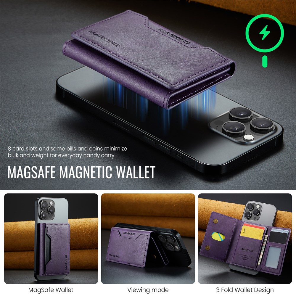 Wallet Bag - RFID Magnetic MagSafe Holder Purple - 5