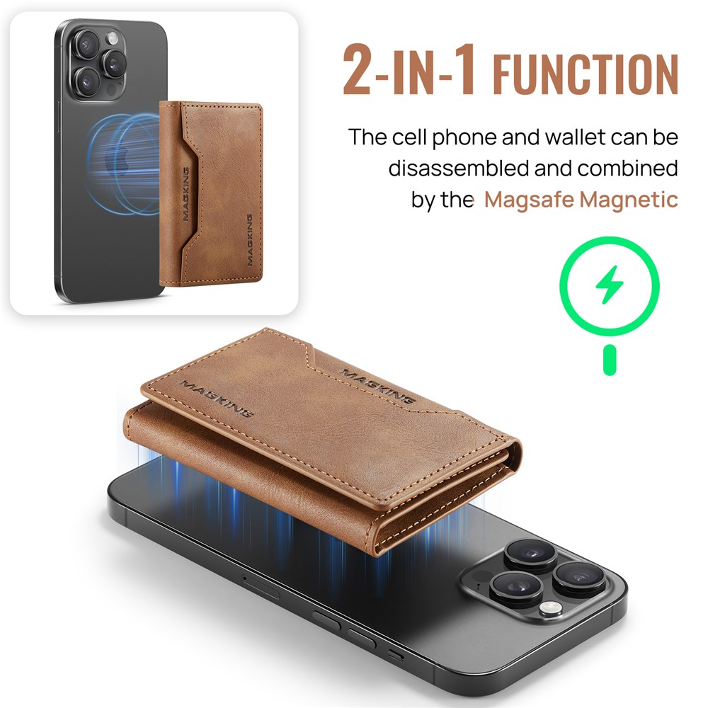 Wallet Bag - RFID Magnetic MagSafe Holder Brown - 6