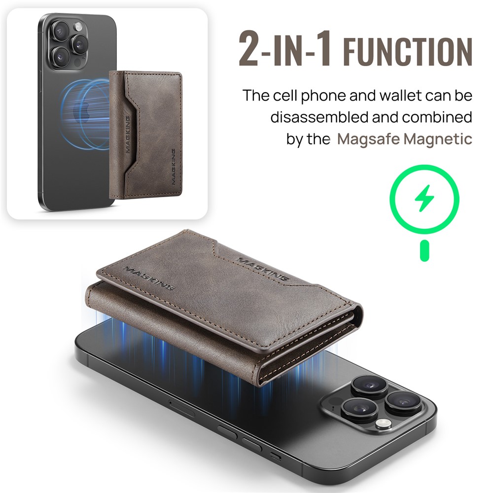 Wallet Bag - RFID Magnetic MagSafe Holder Coffee - 5