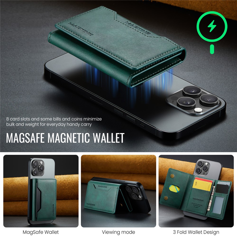 Wallet Bag - RFID Magnetic MagSafe Holder Green - 5