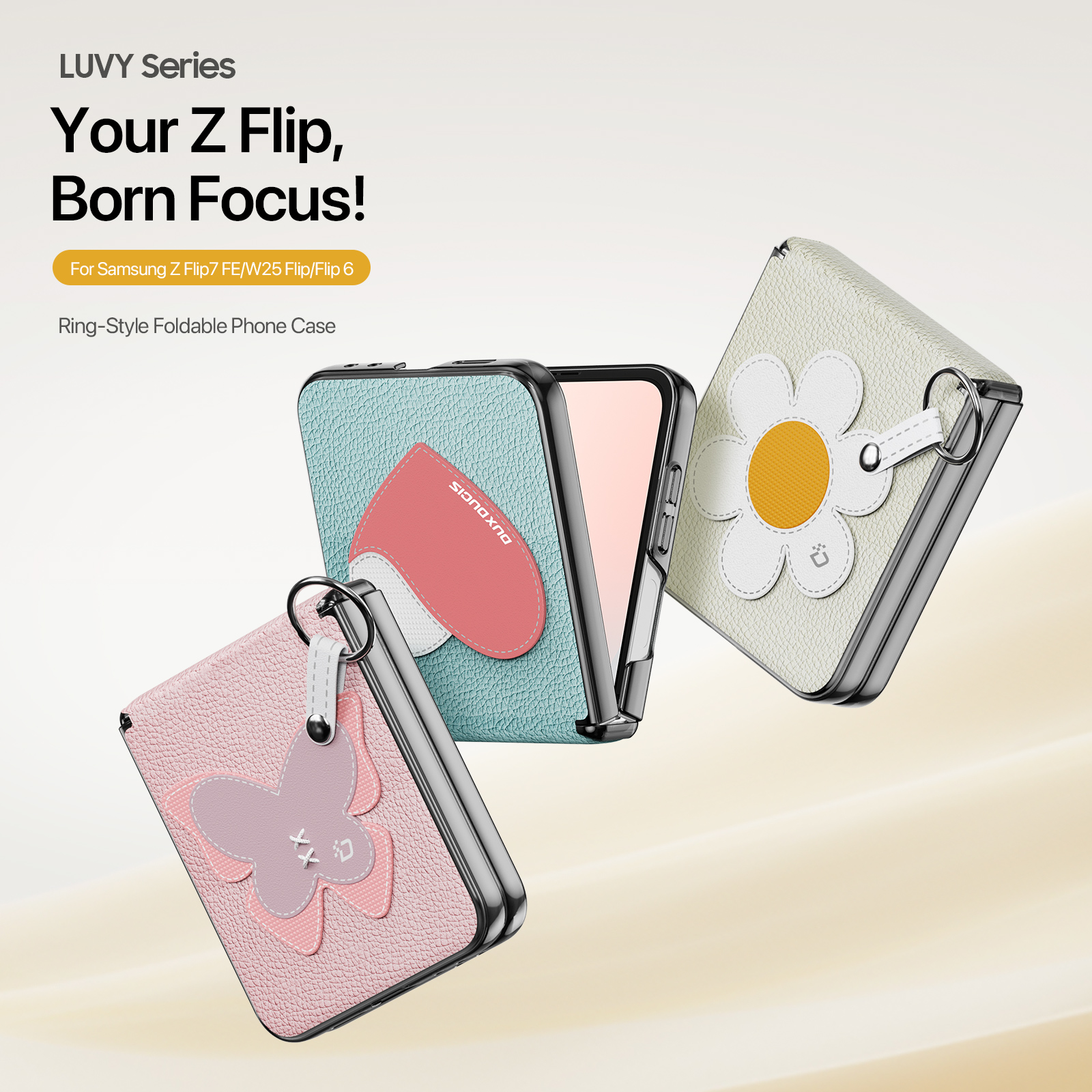 Samsung Galaxy Z Flip 7 FE - DUX DUCIS Luvy Series Blue Heart - 5