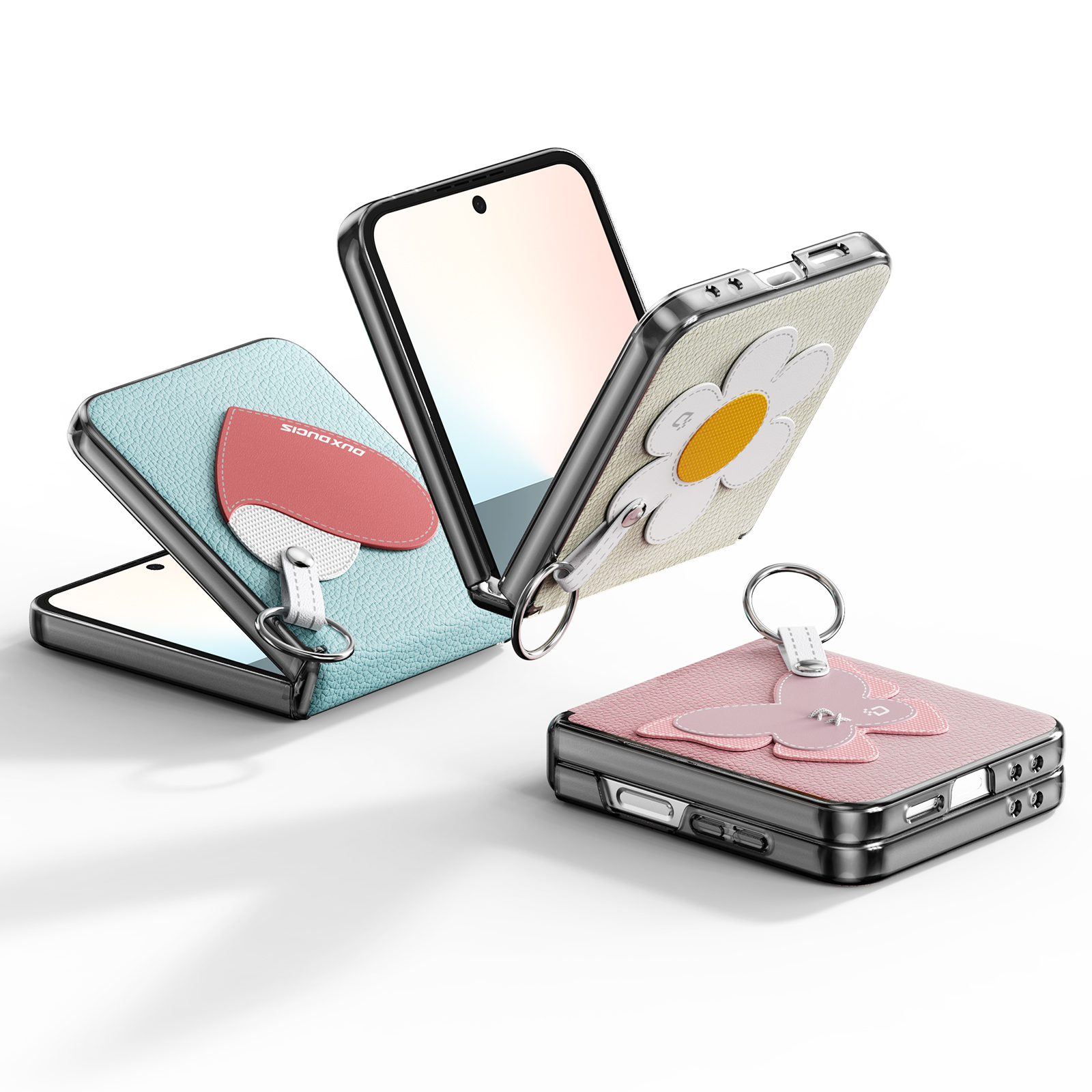 Samsung Galaxy Z Flip 7 FE - DUX DUCIS Luvy Series Light Pink Butterfly - 4