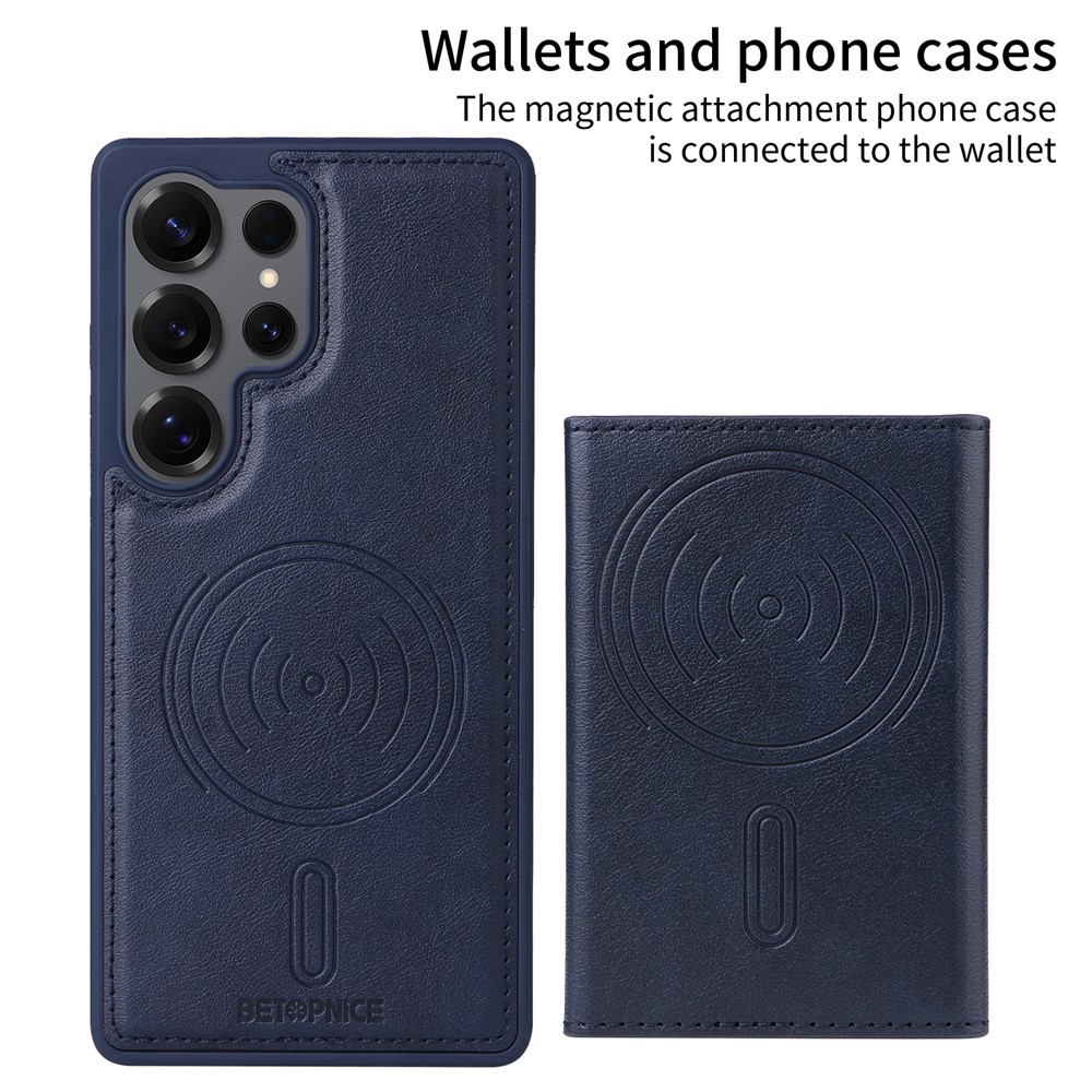 Samsung Galaxy S25 Ultra - BETOPNICE Case Leather With Wallet Blue - 4