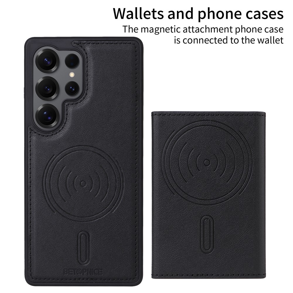 Samsung Galaxy S25 Ultra - BETOPNICE Case Leather With Wallet Black - 4