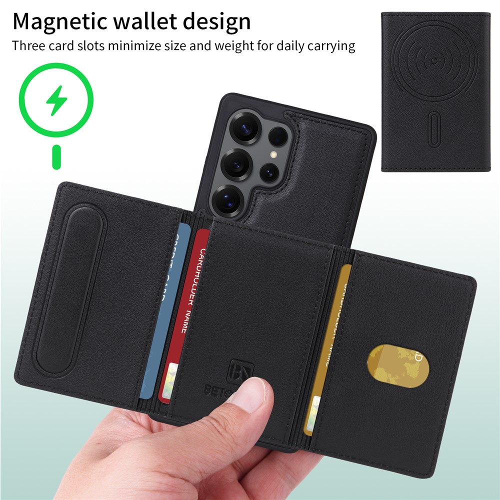 Samsung Galaxy S25 Ultra - BETOPNICE Case Leather With Wallet Black - 5