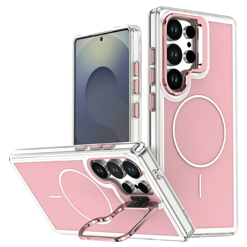 Samsung Galaxy S25 Ultra - Matching Color Lens Kickstand Pink - 2