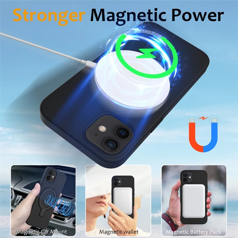iPhone 11 - Magnetic Silicone Drop-Proof Black - 4